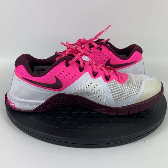 Nike Metcon 2 White/Pink/Maroon Training Shoes 821913-106 Women's Size 8 - Picture 10 of 14